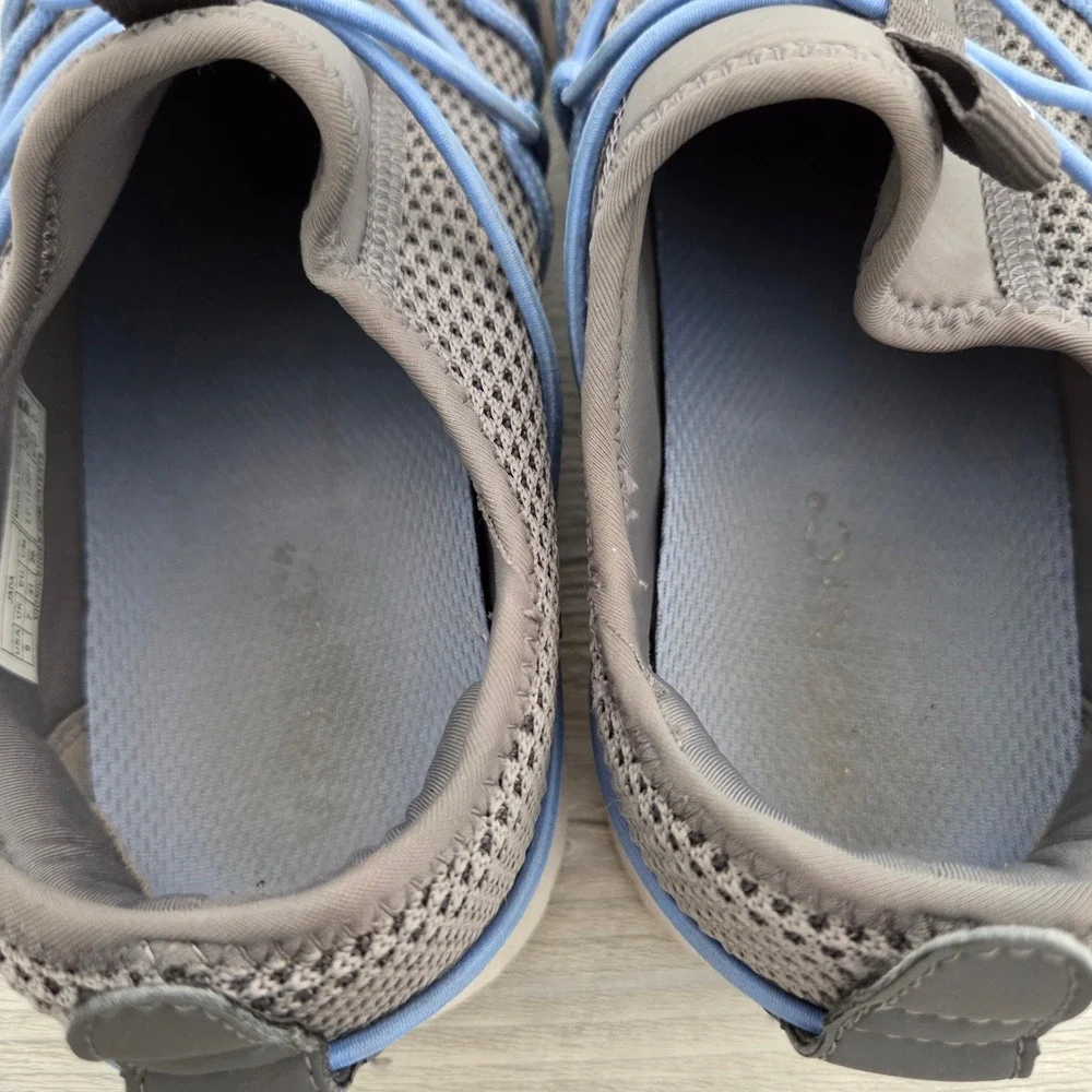 Vionic Jada Sneakers Gray Blue Bungee Slip On Walking Shoes‎ Womens 9